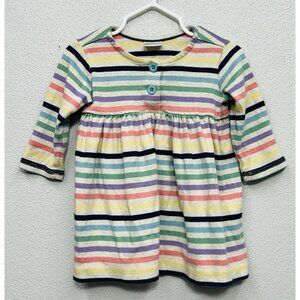 Hannah Anderson 70 Sz 6-12m Multicolor Stripe Peplum LS Shirt Cotton Soft